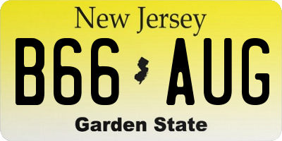 NJ license plate B66AUG