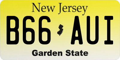 NJ license plate B66AUI