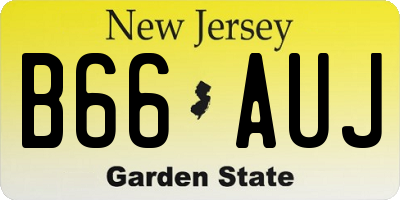 NJ license plate B66AUJ