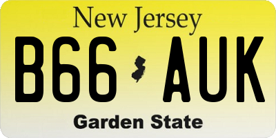 NJ license plate B66AUK