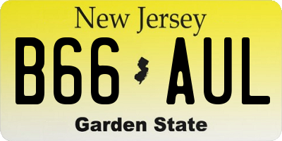 NJ license plate B66AUL