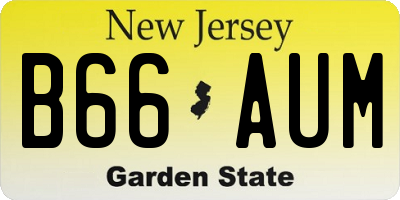 NJ license plate B66AUM