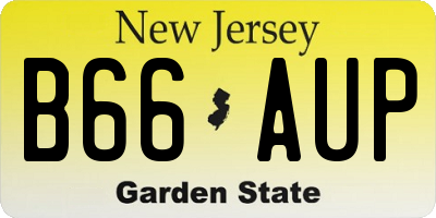 NJ license plate B66AUP