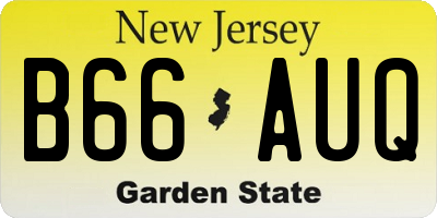 NJ license plate B66AUQ