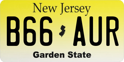 NJ license plate B66AUR