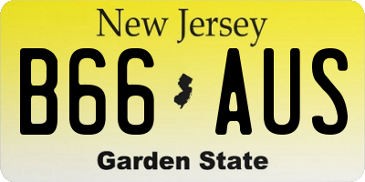 NJ license plate B66AUS