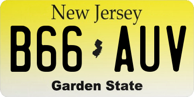 NJ license plate B66AUV