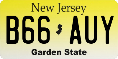NJ license plate B66AUY
