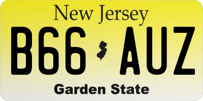 NJ license plate B66AUZ