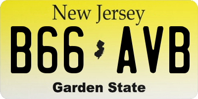 NJ license plate B66AVB