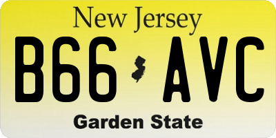 NJ license plate B66AVC