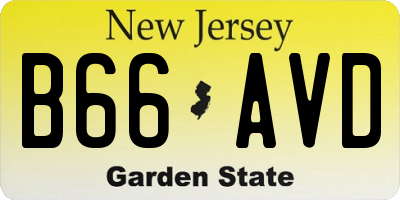 NJ license plate B66AVD