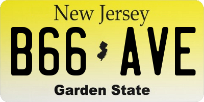 NJ license plate B66AVE