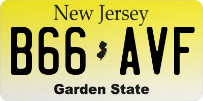 NJ license plate B66AVF
