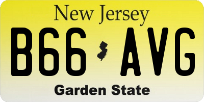 NJ license plate B66AVG