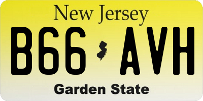 NJ license plate B66AVH