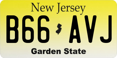 NJ license plate B66AVJ
