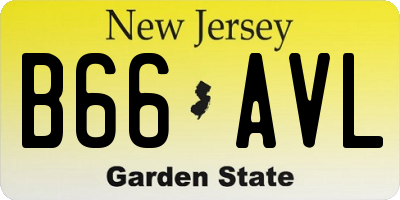 NJ license plate B66AVL