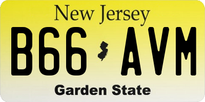 NJ license plate B66AVM