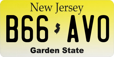NJ license plate B66AVO