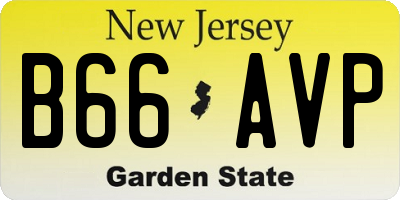 NJ license plate B66AVP