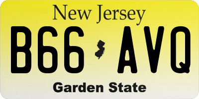 NJ license plate B66AVQ