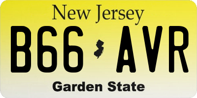NJ license plate B66AVR