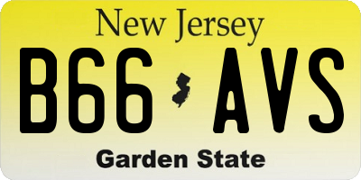 NJ license plate B66AVS