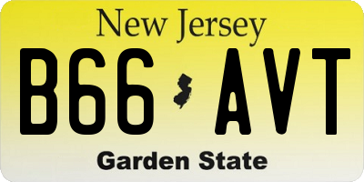 NJ license plate B66AVT