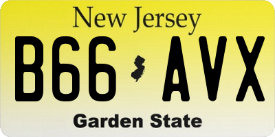 NJ license plate B66AVX