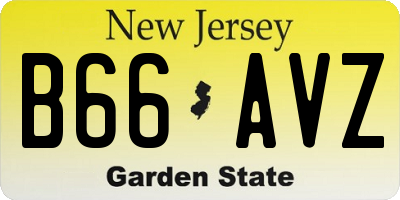NJ license plate B66AVZ