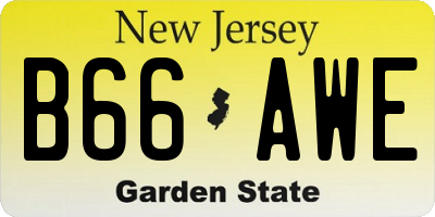 NJ license plate B66AWE