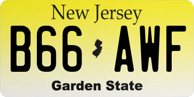 NJ license plate B66AWF