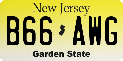 NJ license plate B66AWG