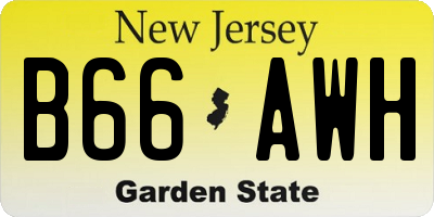 NJ license plate B66AWH