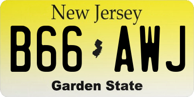 NJ license plate B66AWJ