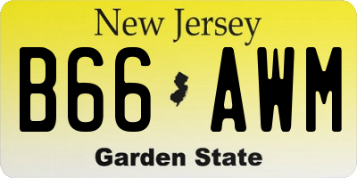 NJ license plate B66AWM