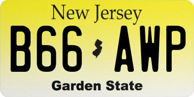 NJ license plate B66AWP