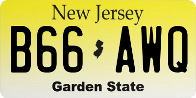 NJ license plate B66AWQ