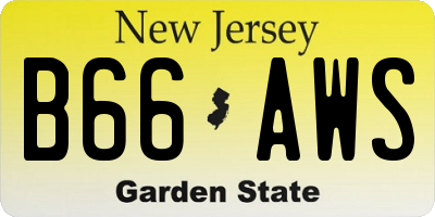 NJ license plate B66AWS