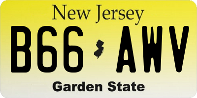 NJ license plate B66AWV