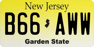 NJ license plate B66AWW