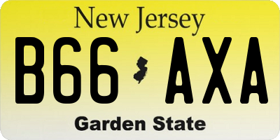 NJ license plate B66AXA