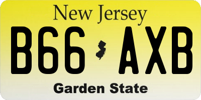 NJ license plate B66AXB