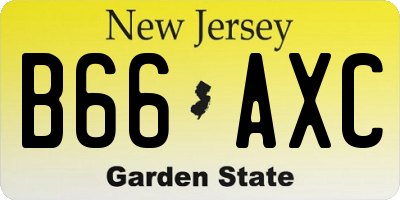 NJ license plate B66AXC