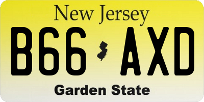 NJ license plate B66AXD