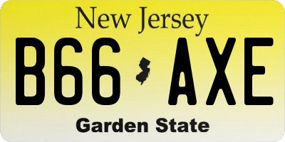 NJ license plate B66AXE