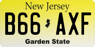 NJ license plate B66AXF
