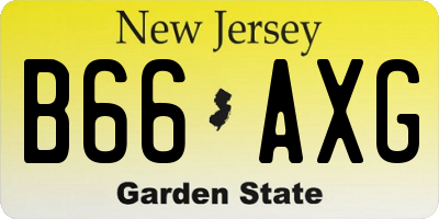NJ license plate B66AXG