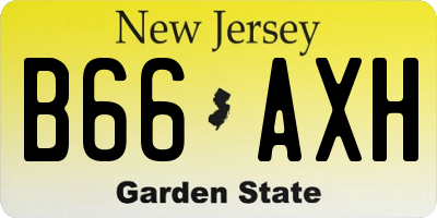 NJ license plate B66AXH